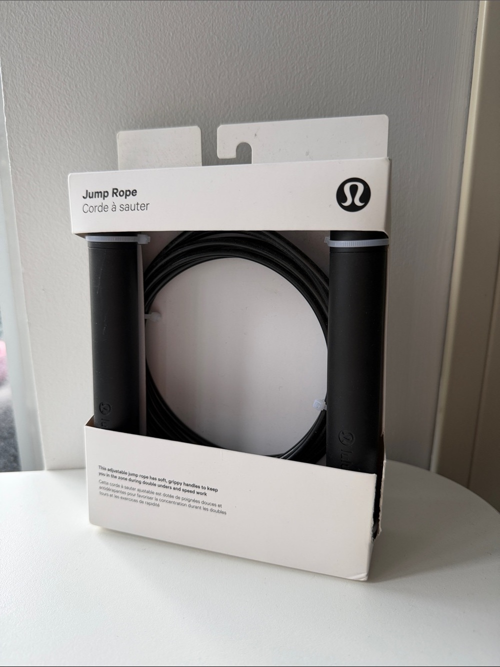 lululemon athletica Black Jump Rope with Sleek Grippy Handles